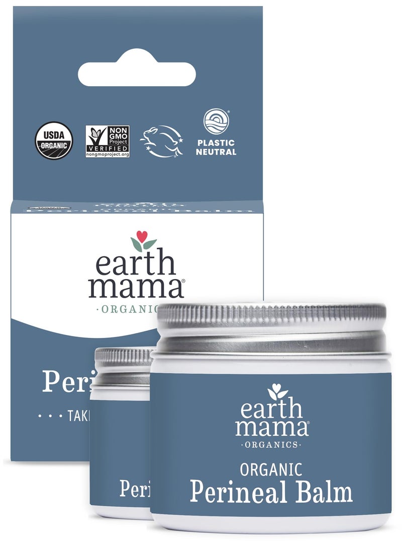 Earth Mama Organic Perineal Balm | Naturally Cooling Herbal Salve for Pregnancy and Postpartum Relief with Witch Hazel & Calendula, Feminine Care Essentials, No Benzocaine or Butane, 2-Oz (2-Pack) - Image 1